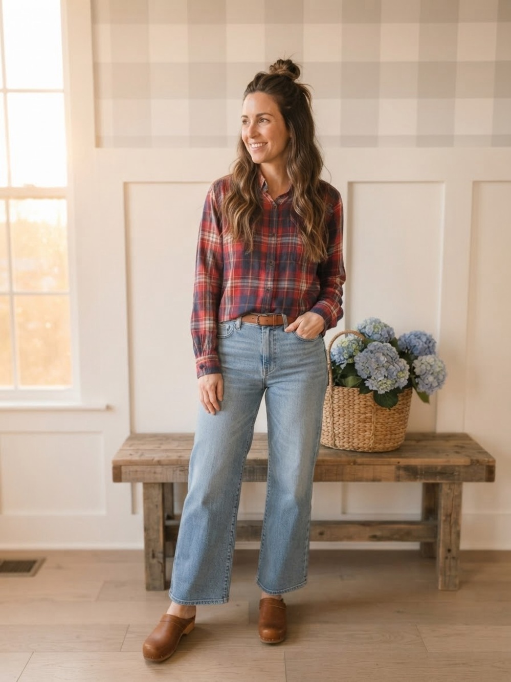 St. John's Bay Red Plaid Button-Down Shirt XL